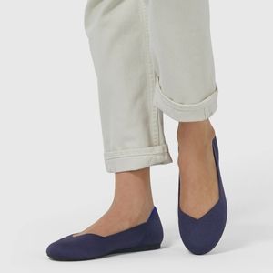 rothys navy rounded flats